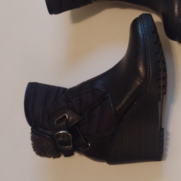 Aliandra Black Wedge Heel Black Winter Fall Boots Size 6 - Picture 5 of 16